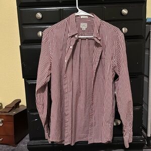 J. Crew mens medium short plaid long sleeve button up